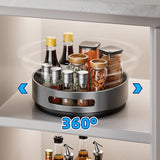 360° Rotating Kitchen Spice Rack Carbon Steel Lazy Susan Turntable Organizer for Pantry Cabinet Countertop