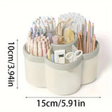 1PC 360° Rotating Pen Holder Cute Large Capacity Multifunctional Desktop Stationery Storage Organizer