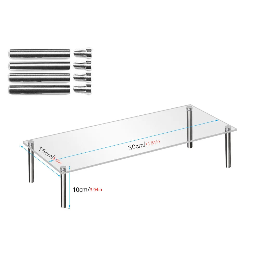 Acrylic Riser, Display Stand Clear Shelf for Cupcake Food Desserts Holder Cosmetic Products Decorator and Organizer