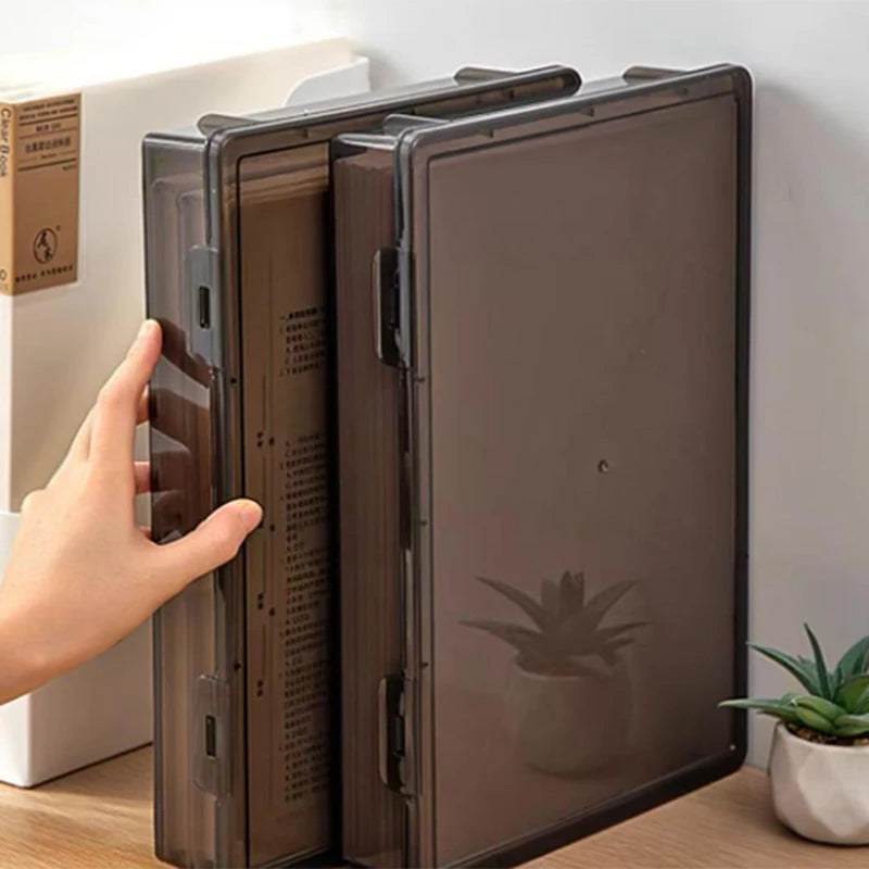 1Pc File A4 Box Important Information Registration Book Dust Proof Storage Case Document Organizer Box Household Office Supplies