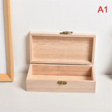 1Pc Retro Jewelry Box Organizer Desktop Natural Wood Clamshell Storage Case