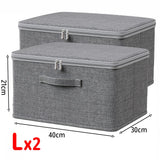 Foldable Storage Box with Cover,Clothes Storage Box with Zipper,Large Capacity Quilt Storage Box Wardrobe Underwear Organizer Bo