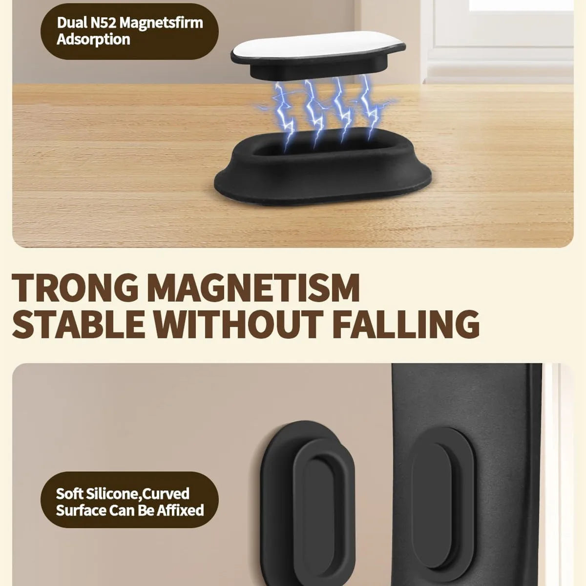 6 Pack Magnetic Remote Control Holder Wall Mount Soft Silicone Remote Control Caddy with Strong Adhesive Remote Holder