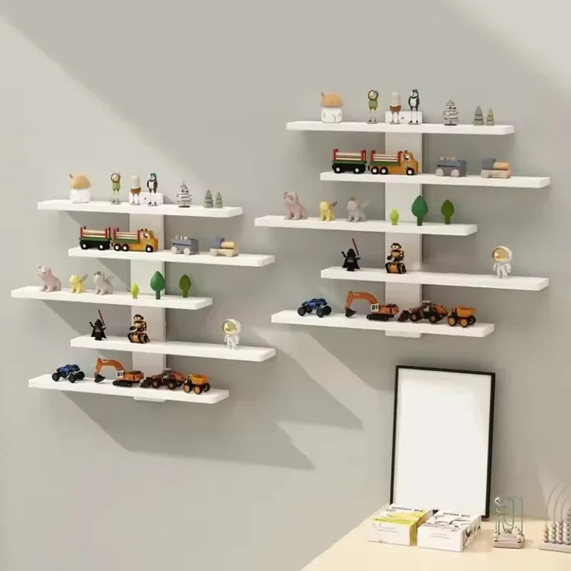 Lightweight Wall-Mounted 5-Tier Display Shelf for Building Block Figures - Large Capacity, Easy Install Blind Box Organizer Rack