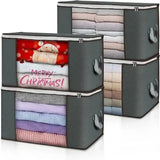 1/2Pcs Non-Woven Fabric Blanket Organizer Quilt Storage Bag Blanket Storage Bags Zipper Duvet Storage Cover Under Bed Storage