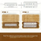 Handcrafted Rattan Cable Management Box Durable Rattan CableStorage Basket Cords Hider Box Desk Cord Organizer Space-Saving