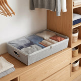 Rolling Under Bed Storage Bin with Zipper for Shoes and Clothes Organization in Gray