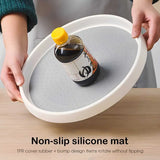 1 PC 2-layer 360-degree rotating spice storage rack non-slip turntable storage tray cosmetic storage box for space saving