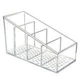 Clear Plastic Remote Control Organizer With 4 Storage Compartments And Desk Holder For Home And Office Use