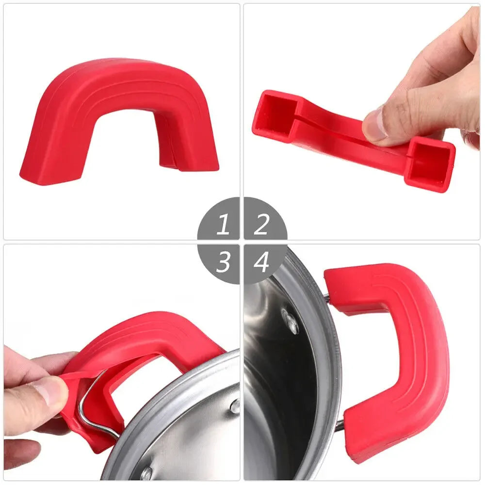 2Pcs Silicone Handle Holder Heat Resistant Cookware Holders Cover Oven Mitts Pot Sleeve Grip for Frying Cast Iron Skillet Pan