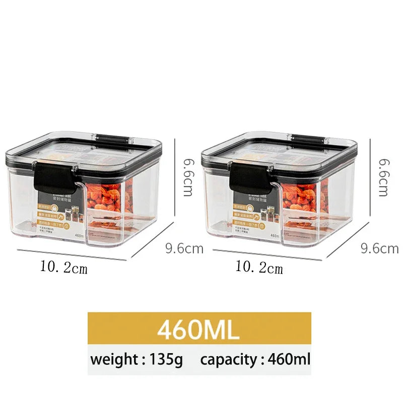460-1800ml Sets Stackable Kitchen Sealed Jar Plastic Food Storage Box Multigrain Tank Bottle Dried Fruit Tea Storage Containers