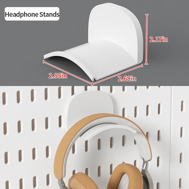 Desktop pegboard storage kit: Stand-up clip - on panels, perfect for home office and study storage.