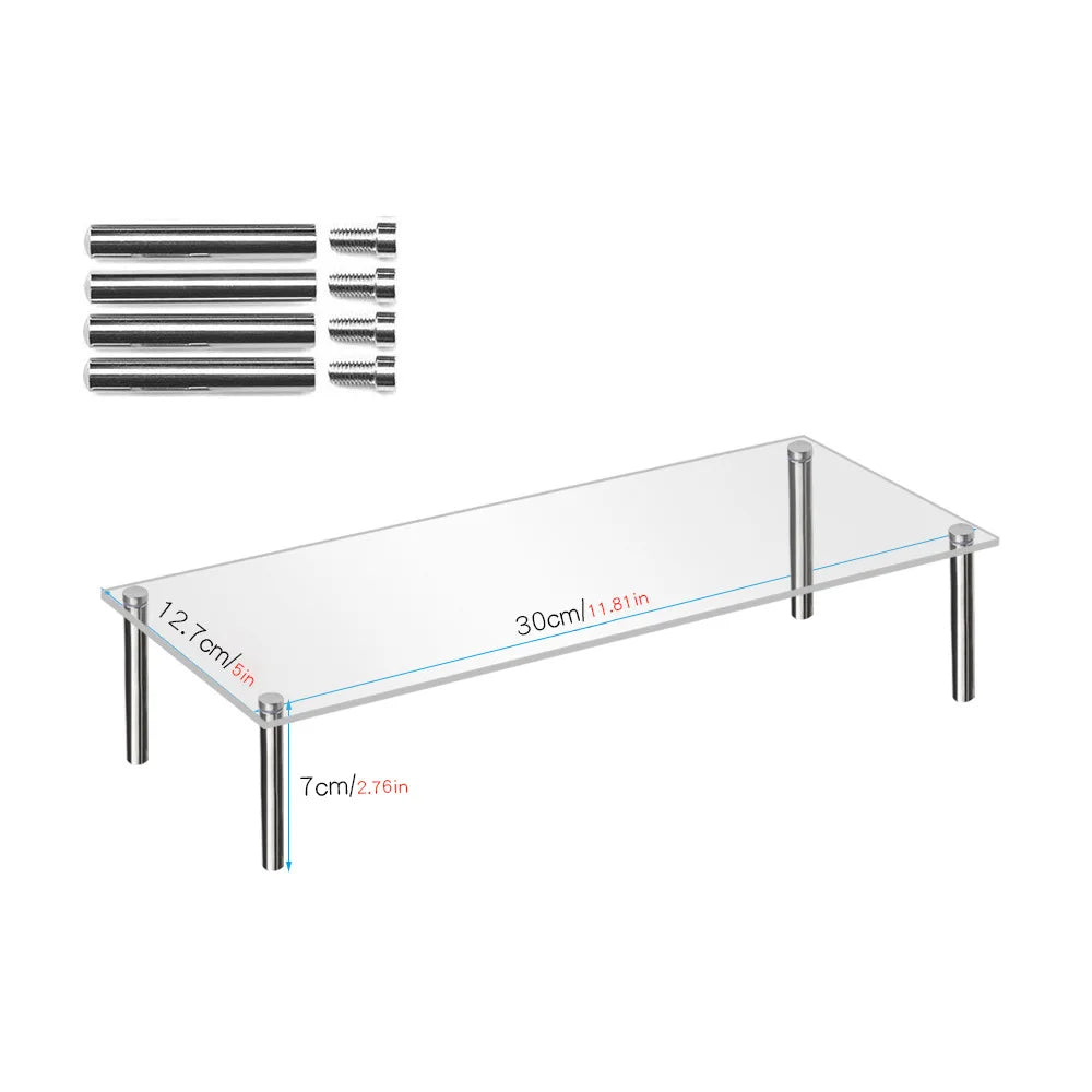 Acrylic Riser, Display Stand Clear Shelf for Cupcake Food Desserts Holder Cosmetic Products Decorator and Organizer