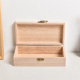 1Pc Retro Jewelry Box Organizer Desktop Natural Wood Clamshell Storage Case