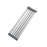 1 PCS Compact Stainless Steel Roll-Up Dish Drying Rack – Space-Saving, Multi-Functional Sink Storage, Rust-Proof & Easy Clean