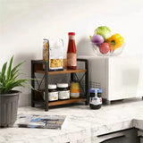 Spice Rack Ironwood Kitchen Countertop Seasoning Storage, Sturdy Durable Easy Organize for Coffee Cosmetics Bathroom