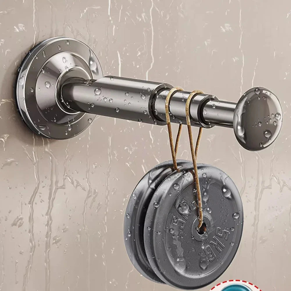 Multifunctional Telescopic Suction Cup Hanger Adjustable Length Drill-free Clothes Hanger Household Storage Artifact