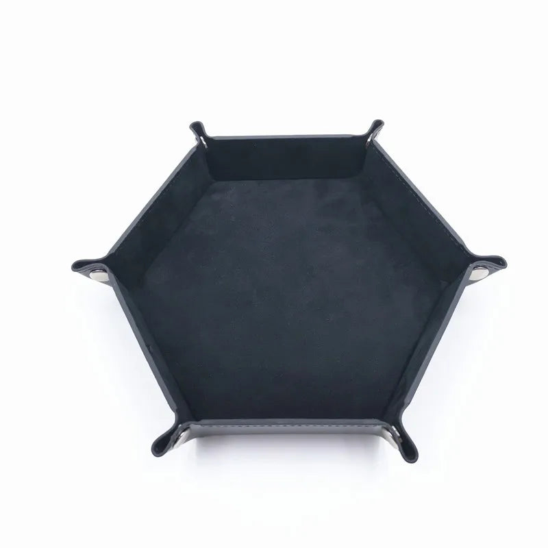 Hexagonal felt dice tray foldable storage box game tray desktop storage box jewelry tray