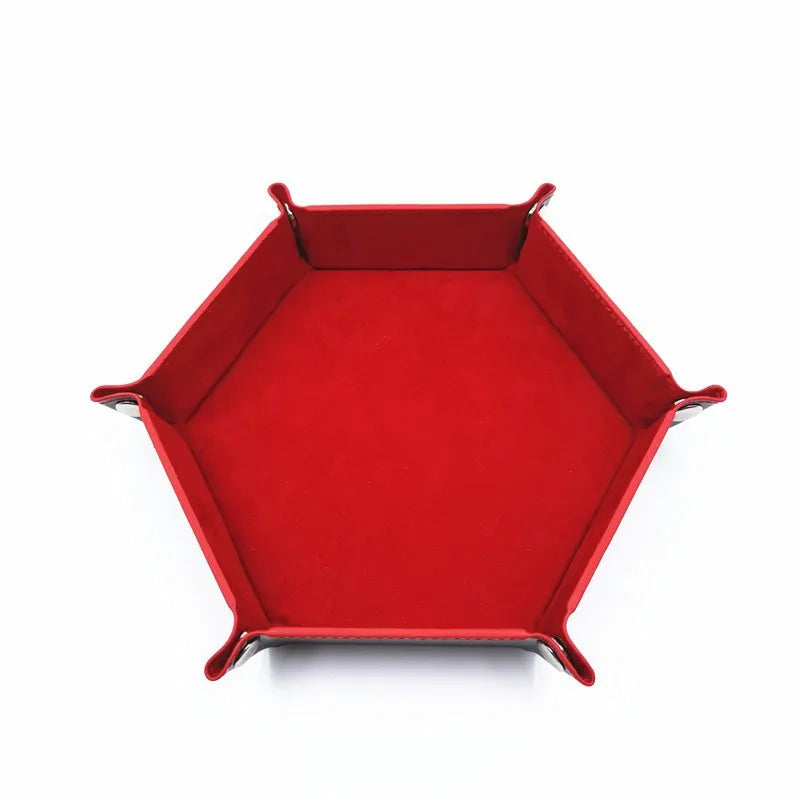 Hexagonal felt dice tray foldable storage box game tray desktop storage box jewelry tray