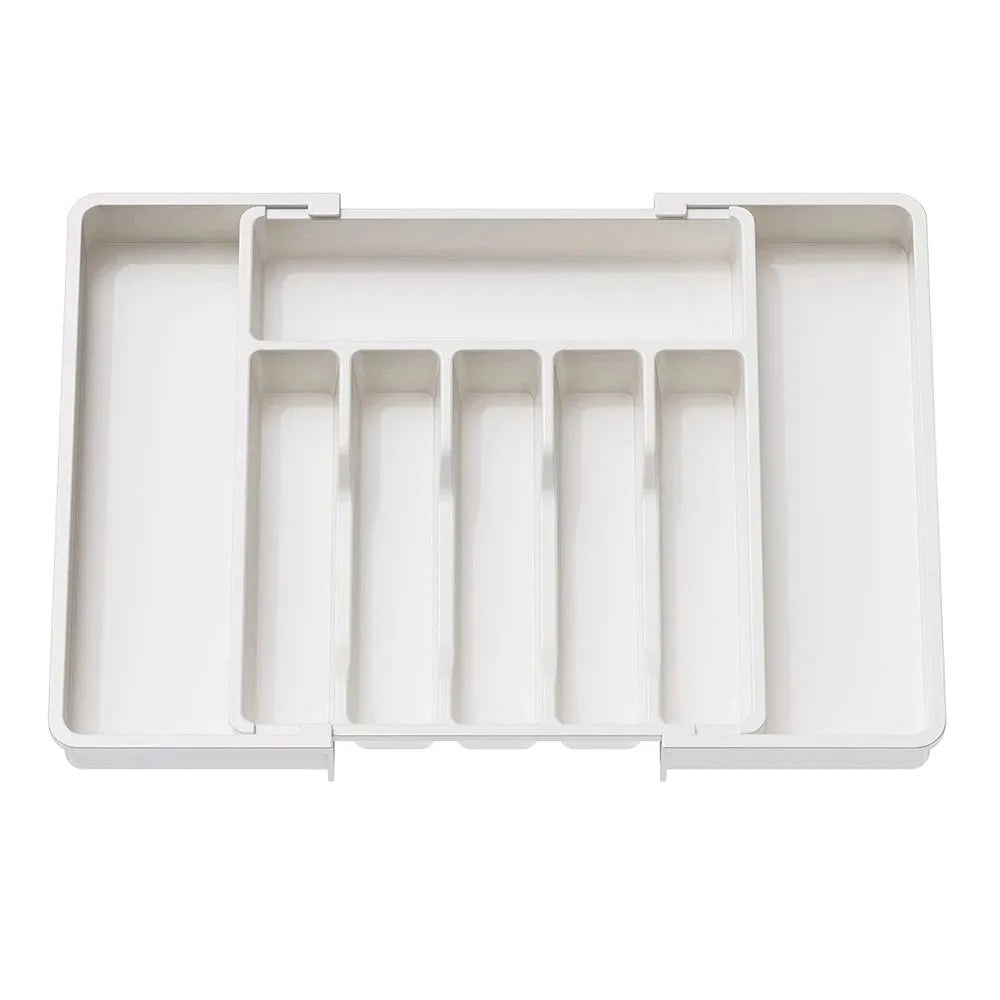 Adjustable Silverware Drawer Organizer, Flatware Utensil Tray for Kitchen Drawer, Cutlery Storage Holder for Spoons Forks Knives