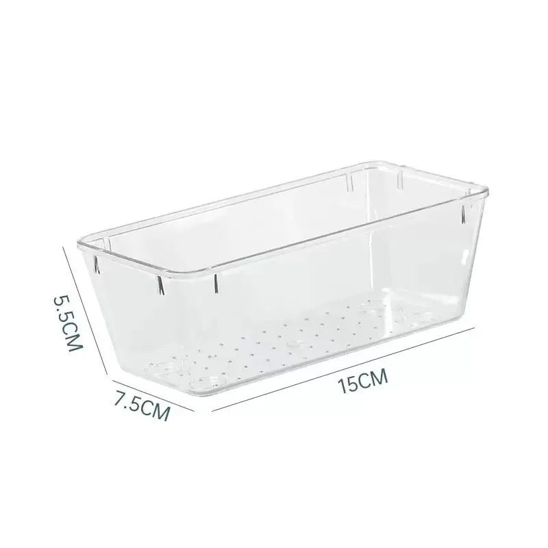 Drawer Organizers Clear Plastic Tub Containers for Bathroom Dressing Table Storage, Home Organization Makeup Kit