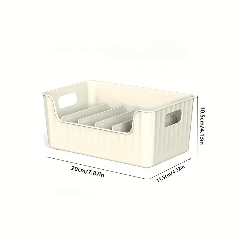 Large Capacity Spice Rack Transparent Divided Cosmetic Food Storage Box Countertop Spice Shelf Kitchen Pantry Cabinet Organizer