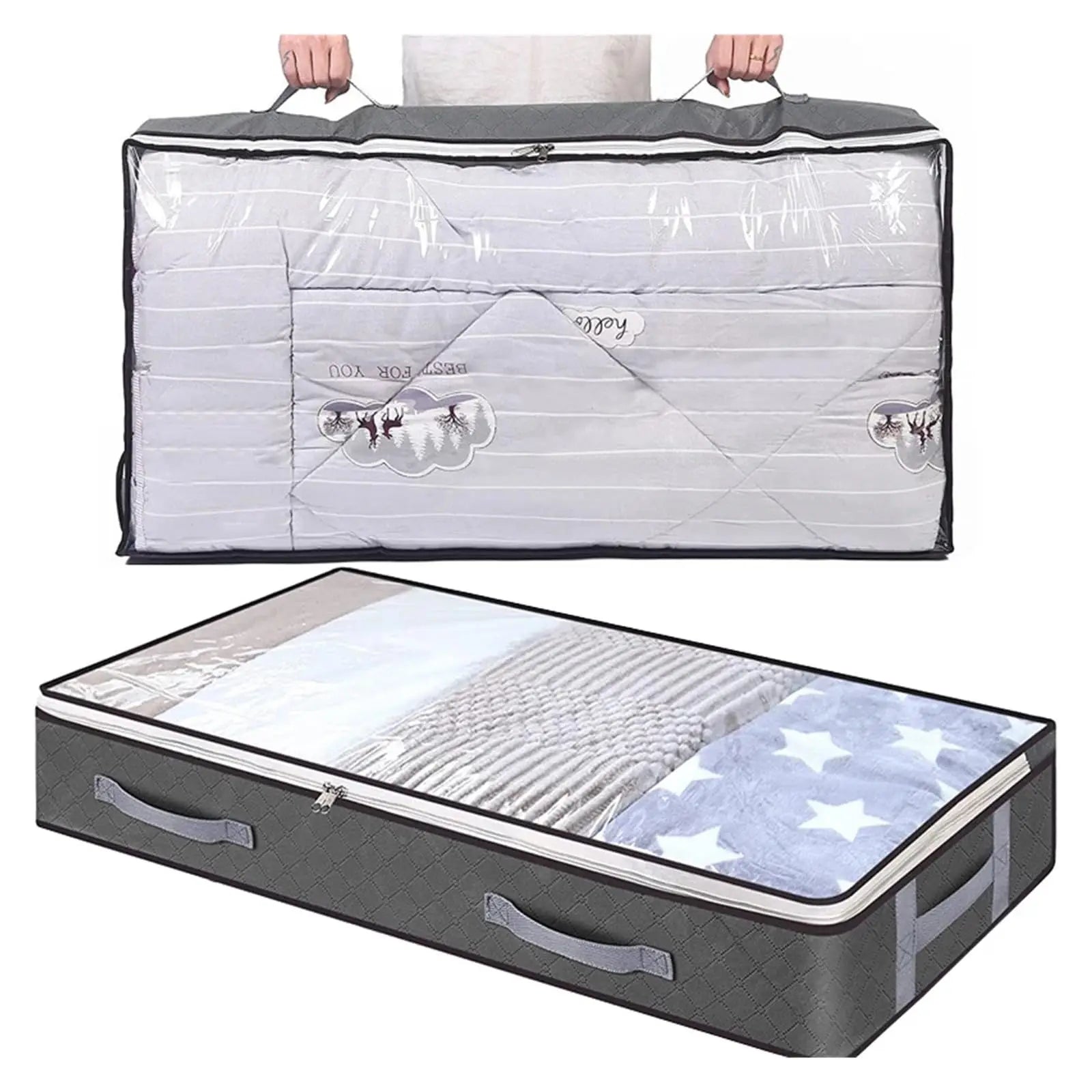 New Non-woven Underbed Quilt Storage Bag Organizer Wardrobe Clothes Dust Moisture-proof Finishing Bag Foldable Storage Box