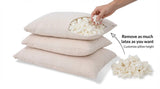Shredded Latex Pillow for Sleeping - Adjustable Height, 100% Natural Latex Fill with Washable Cover