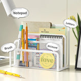 Desk Mail Organizer Small File Holders Letter Organizer Metal Mesh Document/Filing/Folders/Paper Organizer for Desktop