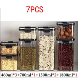 460-1800ml Sets Stackable Kitchen Sealed Jar Plastic Food Storage Box Multigrain Tank Bottle Dried Fruit Tea Storage Containers