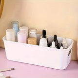 4pcs White Plastic Storage Boxes - Suitable for Drawer, Shelf, Wardrobe,Office, Bedside - Store Phone Cases,Socks- Space-Saving