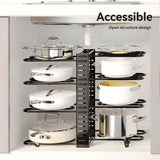 8 Tier Pot Organizers Rack With 3 DIY Methods, Adjustable Pan Organizer Under Cabinet Kitchen Organization And Storage Pots And Pans Organizer Under Cabinet