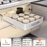Pull Out Storage Tray Kitchen Sliding Cabinet Shelf with Slide Rails Drawer Spice Rack Bowl Dish Shelf Pantry Kitchen Organizer