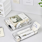 4PCS Desk Drawer Organizers Set Makeup Organizer Plastic Makeup Storage Clear Transparent Storage Box for Office Bathroom