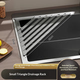 Foldable Drain Rack Kitchen Sink Organizer withTowel BarAdjustable Over Sink Drainer for Dishes, Glasses, Pots & Pans