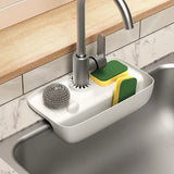 Household Silicone Sink Drain Rack Faucet Splash Proof Drain Rack Water Collecting Pad Sponge Rag Steel Wool Gadget Storage Box