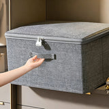 2pcs Set: 1pc Storage Box & 1pc Metal Combination Lock Large Thick Foldable Storage Bin, Ideal for Wardrobe Clothing Organization And Living Room Clutter Management