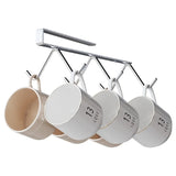 Minimalist Stainless Steel / Cup Holder for Water Cups, Mugs,Coffee Cups / Wall-Mounted for Storage, Organization Under Cabinets