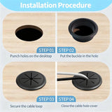 50mm 60mm Cable Grommet Desk Cord Hole Cover, Wire Outlet Port Threading Box Cover for Office Table Countertop Cable Management