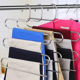 1PC Stainless Steel Pants Rack Five-Layer Multi-Functional Hanger Multi-Layer Pants Storage Rack Home