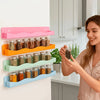 Spice Rack Wall Mounted, Colorful Plastic Seasoning Organizer Shelf, No Drilling Kitchen Storage Rack for Spices Jars and Condiments