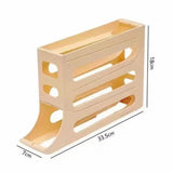 4 Layer Automatic Rolling Egg Dispenser Refrigerator Storage Box Fridge Organizer Rack for Kitchen