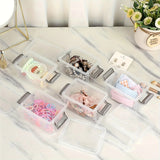 10 Transparent Plastic Storage Boxes with Gray Clasp - Stackable Small Organizer Bins for Craft Materials, Beads, Candy - Durabl