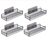 Japanese-style wrought iron bathroom shelf wall-mounted shower gel storage rack toilet free punch toiletry stand