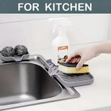 Silicone Faucet Pad Sink Tray Soap Sponge Storage Rack Soap Tray Kitchen Storage Rack Sponge Drainage Pad Soap Dispenser Kitchen