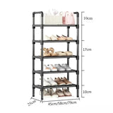 Black Elevated Shoe Rack Small Simple Multi-layer Shoe Cabinet Home Entrance Rental Housing Dormitory Storage Rack