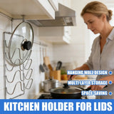 Kitchen Organizer Rack Wall Hanging Pot Cover Rack Five-Layer Pot Lid Metal Rust-Free Multifunctional Rack Pot Lid Storage Rack
