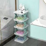 9-Tier Vertical Shoe Rack - Space-saving Tall & Narrow Design for Entranceways, Easy to Assemble Home Organization Storage