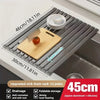 Foldable Heavy Duty Roll-Up Dish Drainer - Space Saving Adjustable Height Heat Resistant and Detachable Sink Storage Rack Withr