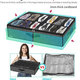 Under Bed Shoe Storage Organizer for Closet Fits Underbed Shoe Containers Boxes Organizador with Clear Cover